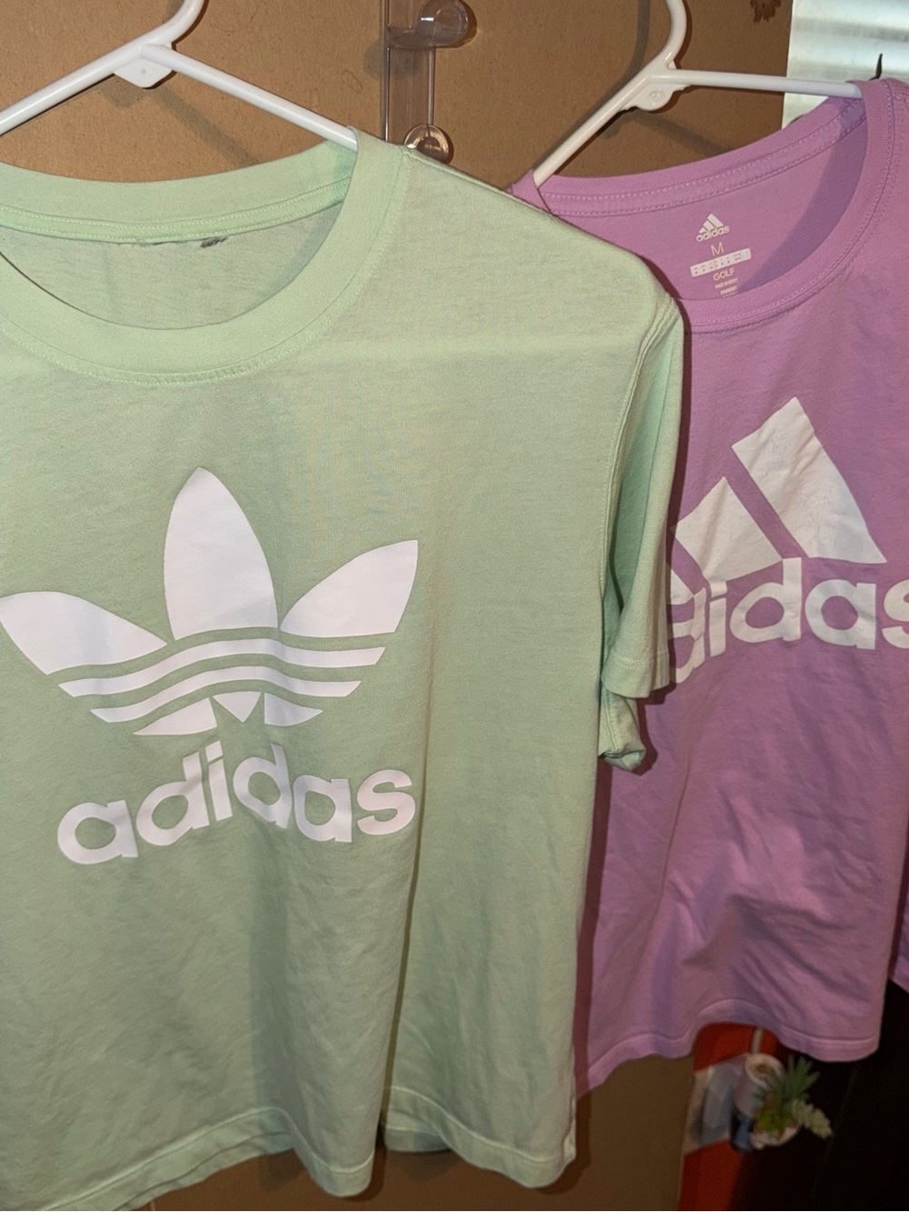 BUNDLE TWO Adidas Woman’s Shirts (Green and Pink)